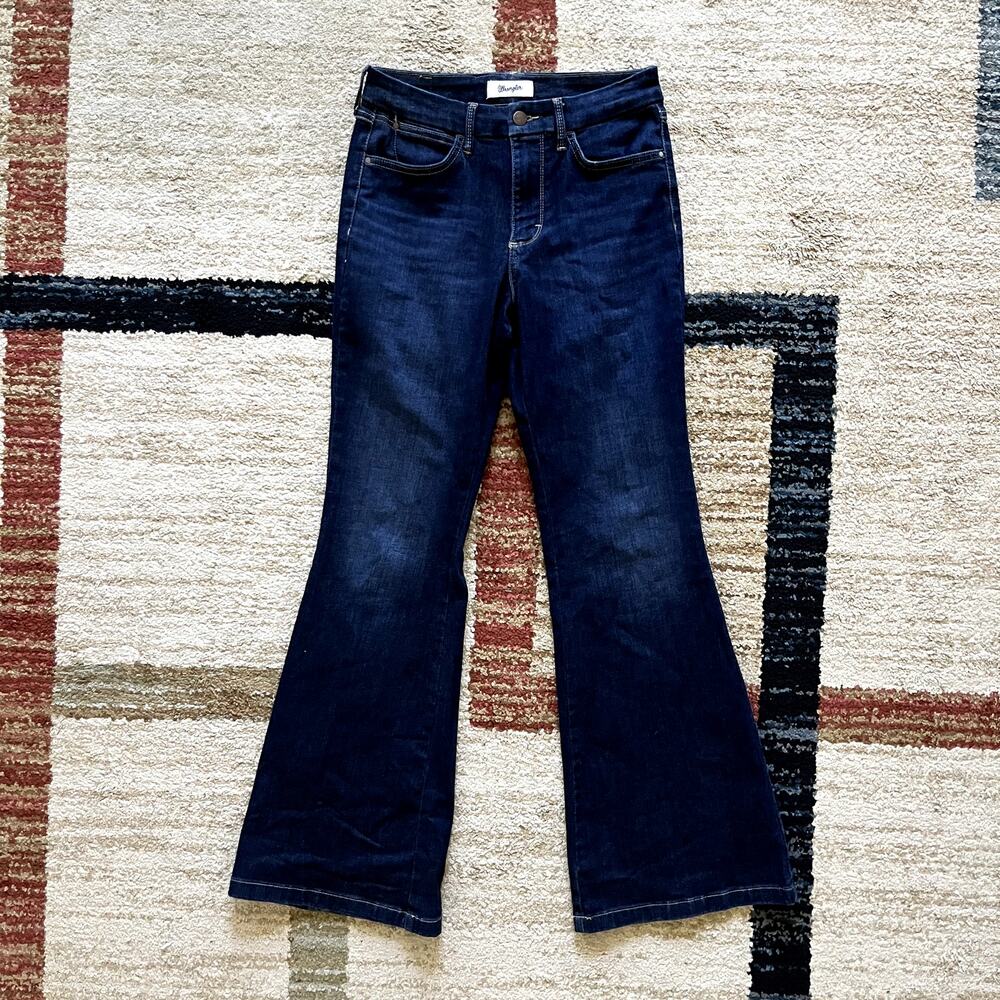 Wrangler Dark Wash Bootcut Jeans High Rise Stretch Work Casual